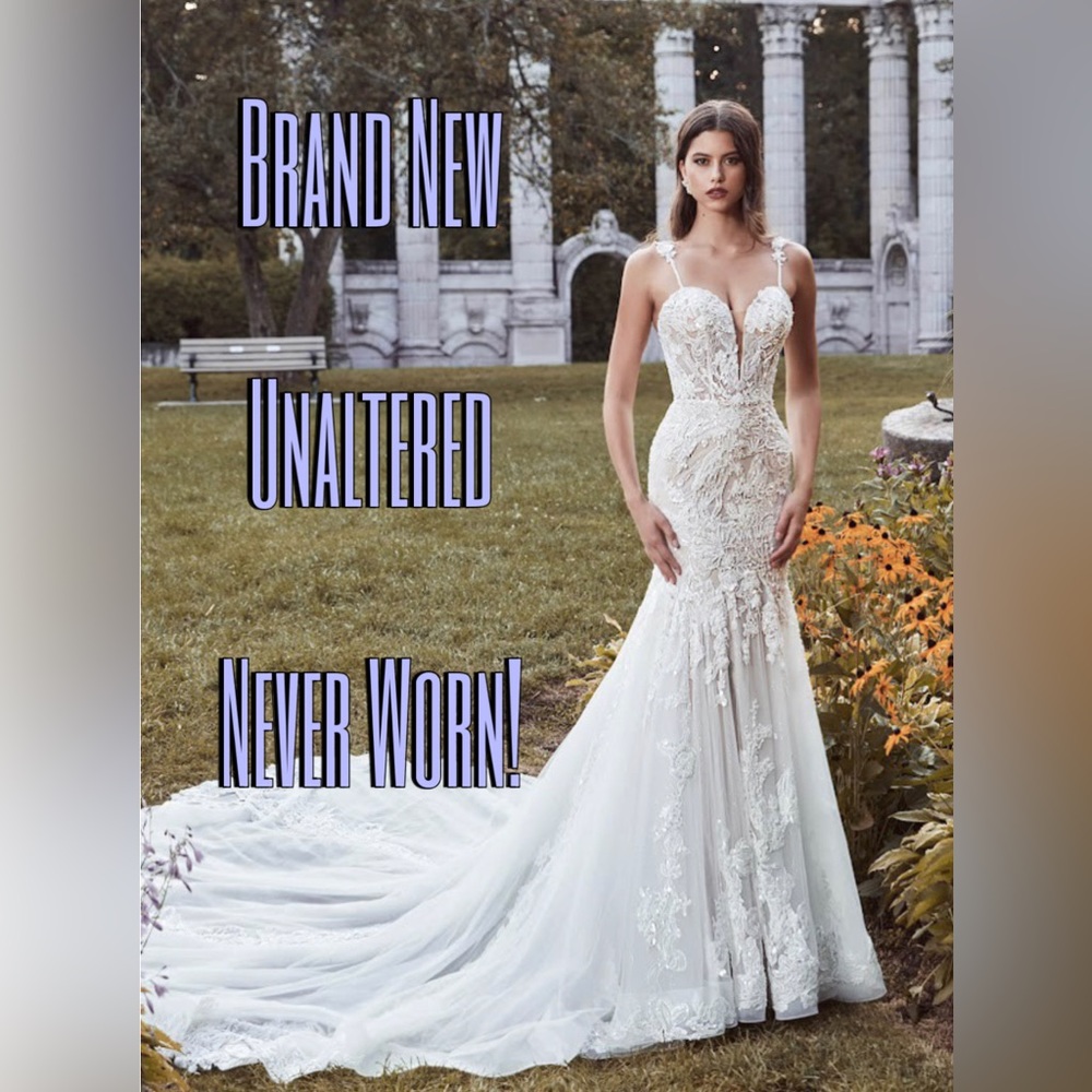 NEW Designer Couture Calla Blanche Wedding Dress-Myrtle-Size 10